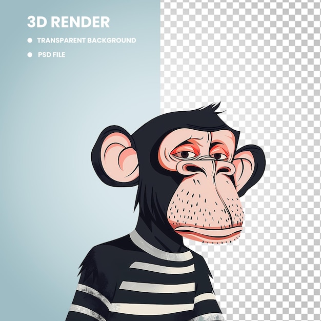 PSD le singe transparent est sérieux.