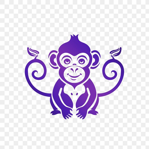 PSD un singe violet avec une couronne violette sur la tête