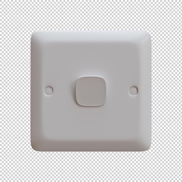 Single Button Switch 3D Render Illustration
