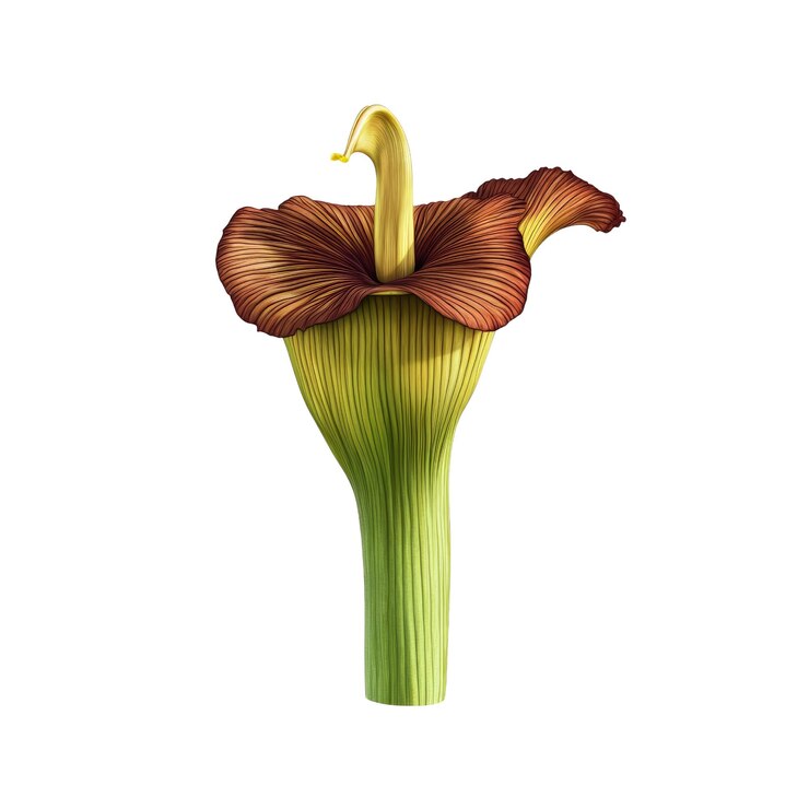 PSD single calla lily with reddishbrown spathe