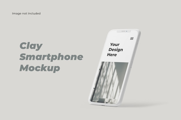 Single clay smartphone mockup