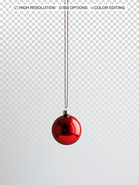 Single Red Ornament on Minimalist White Background