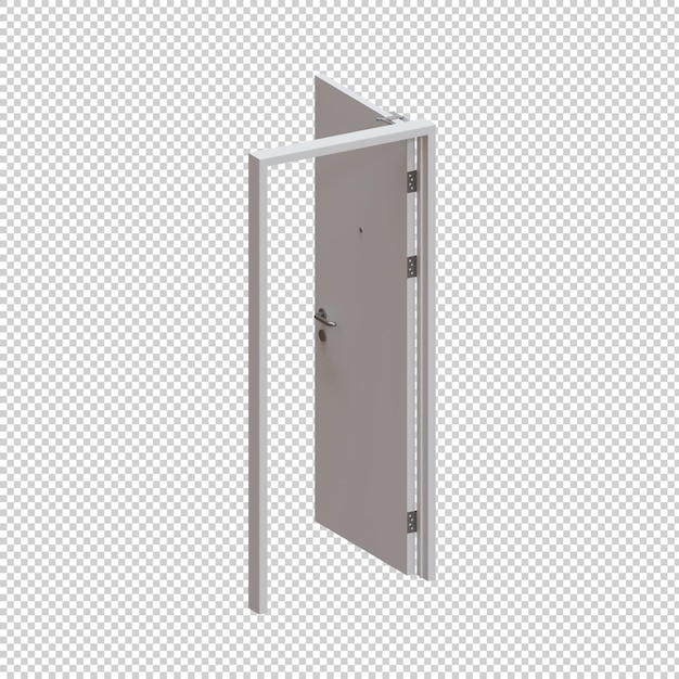 Single swing wood door 3d-render-illustration-element 06 (einfach schwingende holztür in 3d)