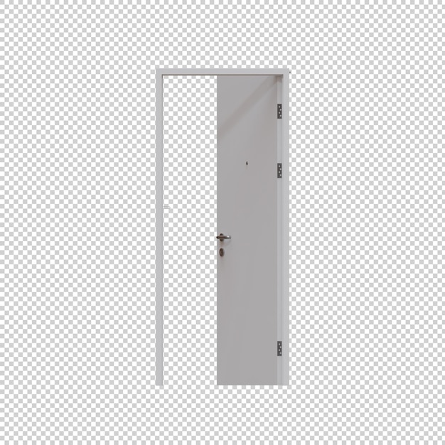 PSD single swing wood door 3d render ilustração elemento 05