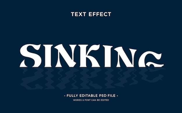 PSD sinking-text-effekt