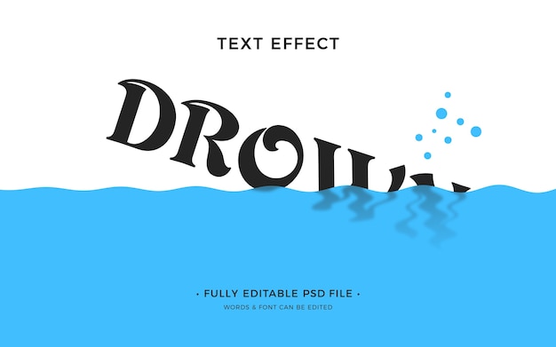 PSD sinking-text-effekt