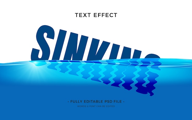 PSD sinking-text-effekt