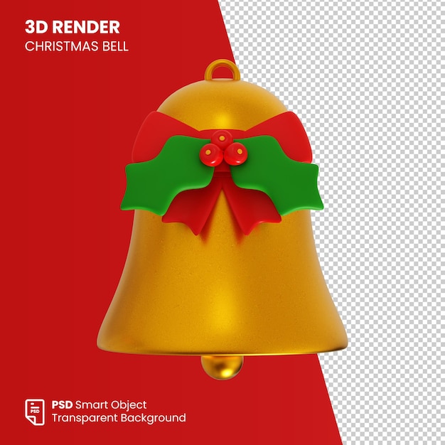 PSD sino de natal dourado de renderização 3d