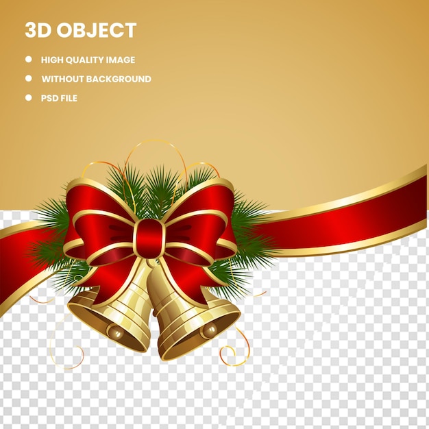 Sinos de Natal com Arco Vermelho