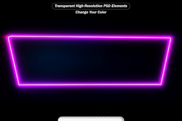 PSD sinos retangulares de néon, bandeiras de luz horizontais, quadros