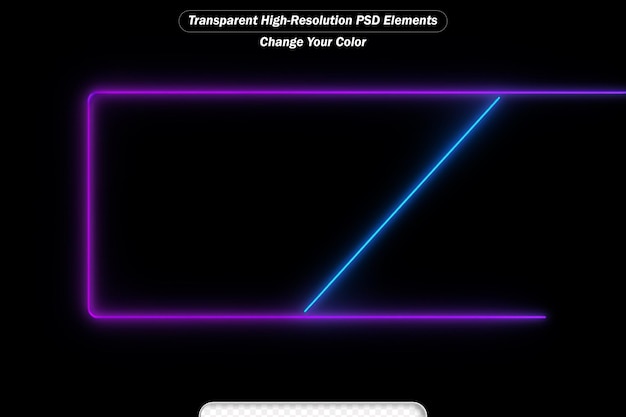 PSD sinos retangulares de néon, bandeiras de luz horizontais, quadros