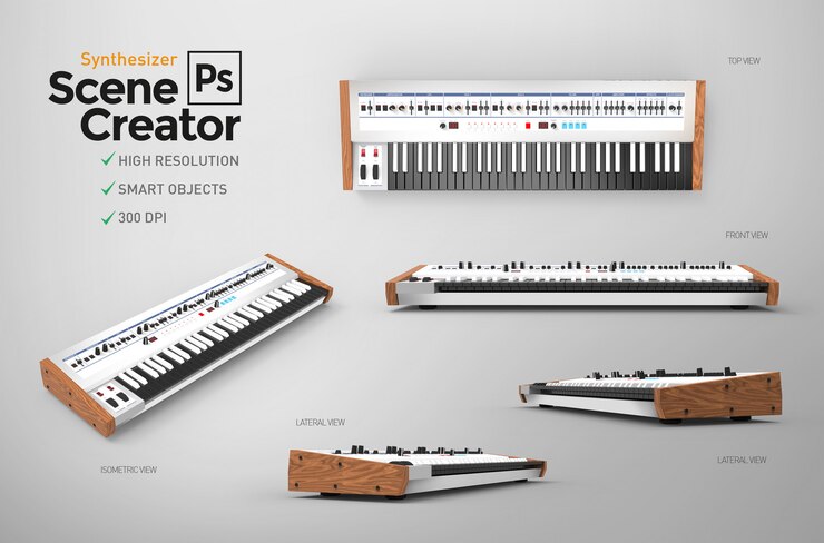 PSD sintetizador. creador de escena. 3d
