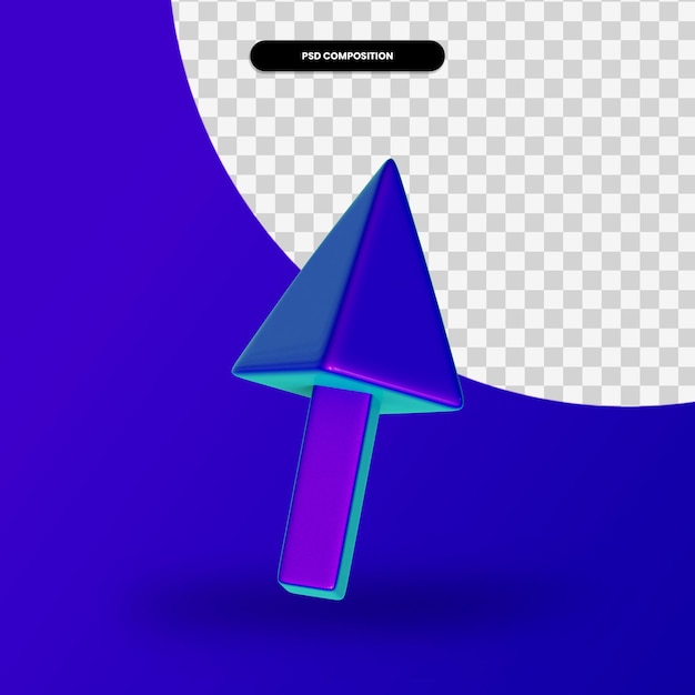 Šipka kurzoru 3D render ilustrace izolovaná