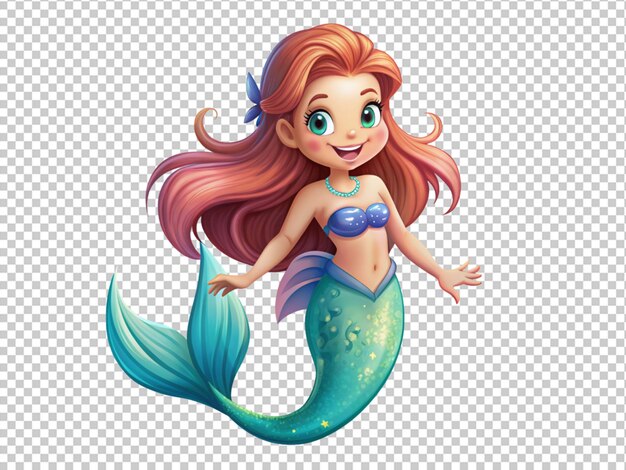 PSD sirena de dibujos animados en 3d