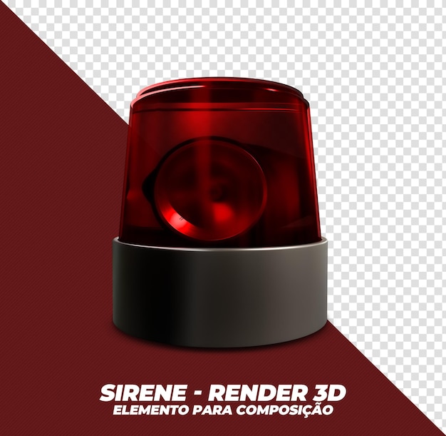 PSD sirene vermelha renderização 3d