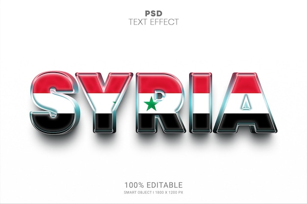PSD siria psd diseño de efecto de texto editable