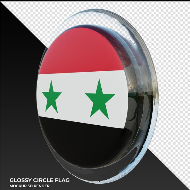 PSD siria0002 bandera de círculo brillante con textura 3d realista