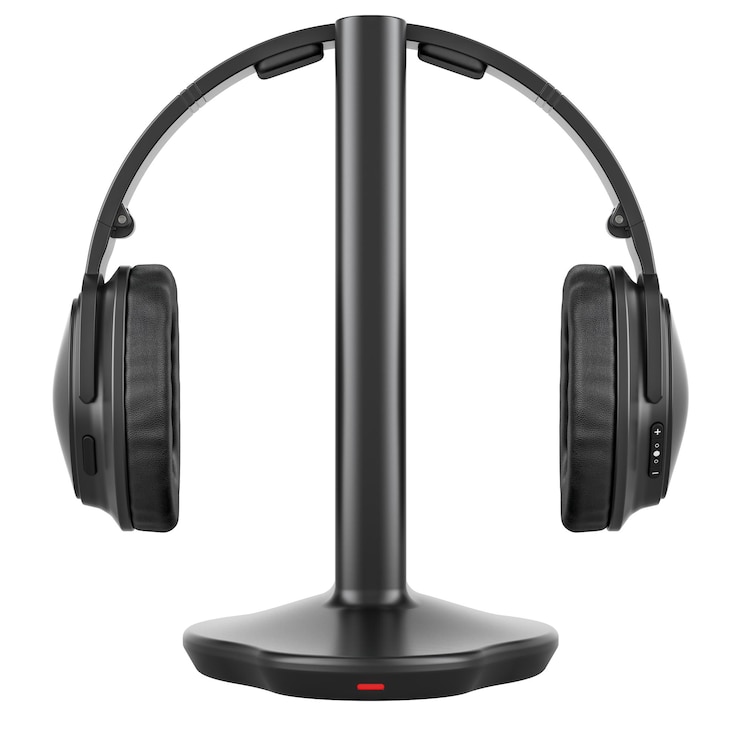 PSD sistema de auriculares estéreo inalámbrico auriculares inalámbricos con reproducción 3d del transmisor aislados sobre un fondo transparente