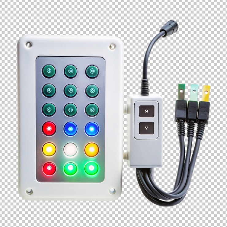 PSD sistema de control inalámbrico para paneles led aislados sobre un fondo transparente