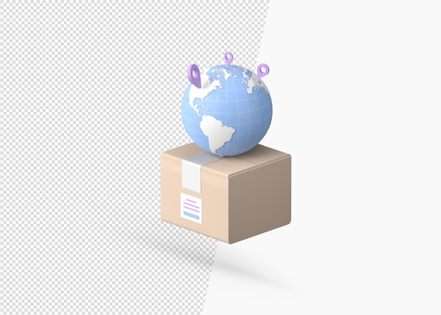 Sistema de entrega mundial com conceito de renderização 3D