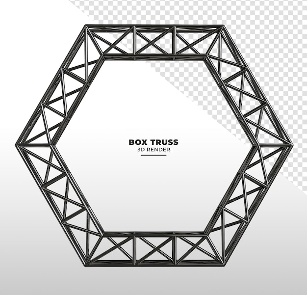 Sistema de treliça de metal em renderização 3d realista em fundo transparente