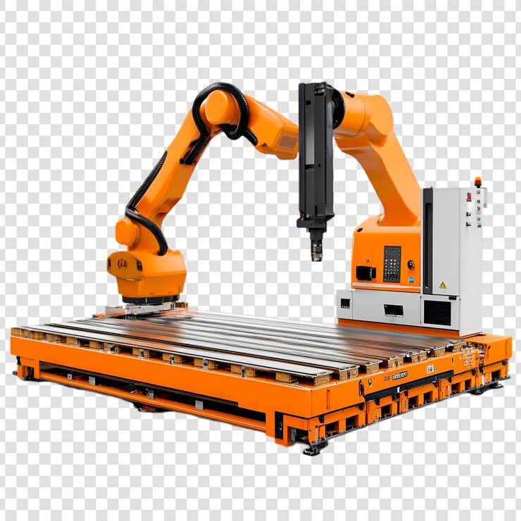 PSD sistema de fabricación automatizada de brazo robótico naranja tecnología de robots industriales