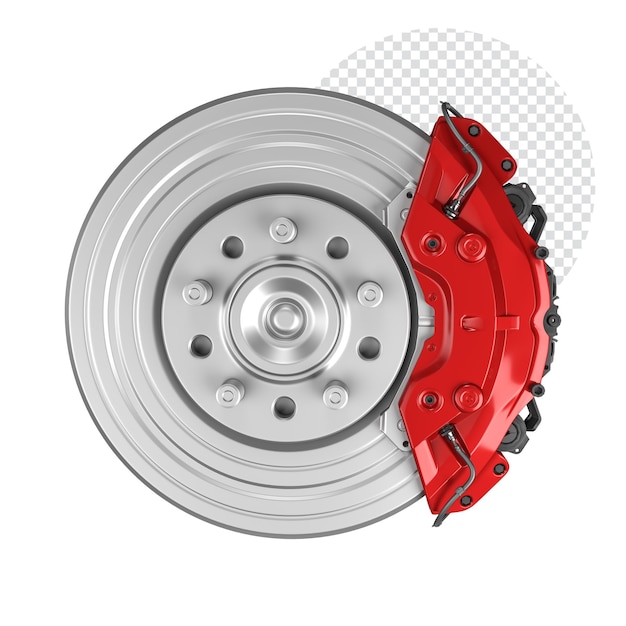 Sistema de frenado disco de freno del automóvil aislado sobre fondo blancoxsistema de frenado del automóvil con pinza aislada sobre fondo blanco ilustración 3dx9a