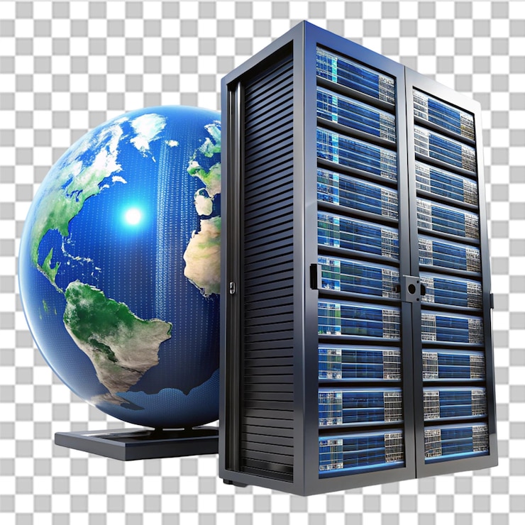PSD sistema globale di data center intelligente isolato su uno sfondo trasparente