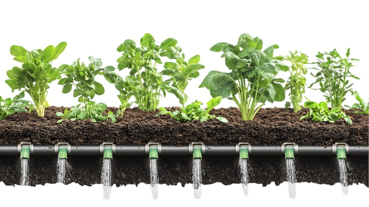 PSD sistema de riego por goteo eficiente para las verduras
