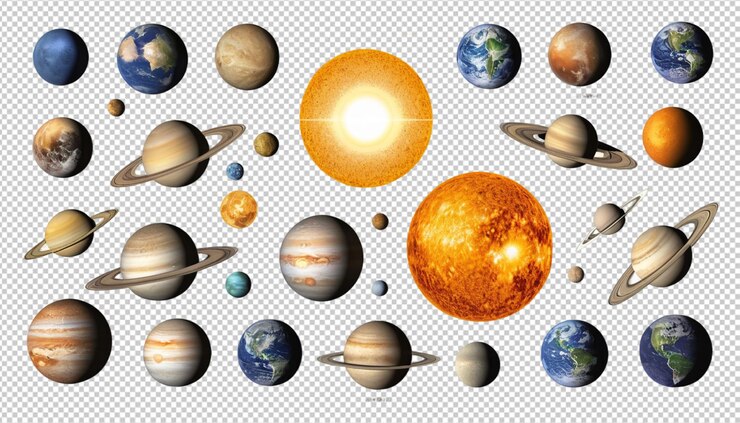 PSD sistema solar elementos png