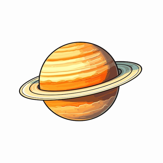 PSD sistema solar de saturno estilo gráfico de fantasía ilustración acuarela png psd