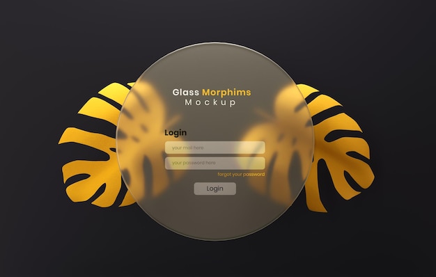 Site Web 3d Ou Maquette De Présentation D'interface Ui Ou Ux Avec Effets De Morphisme De Verre Flou Ou Dépoli