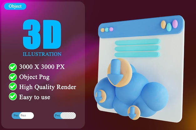 Site Web de téléchargement de nuage d'illustration 3D 2