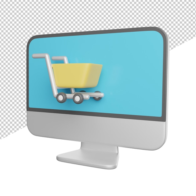 Sitio web de compras en línea Una pantalla de computadora con un carrito en ella
