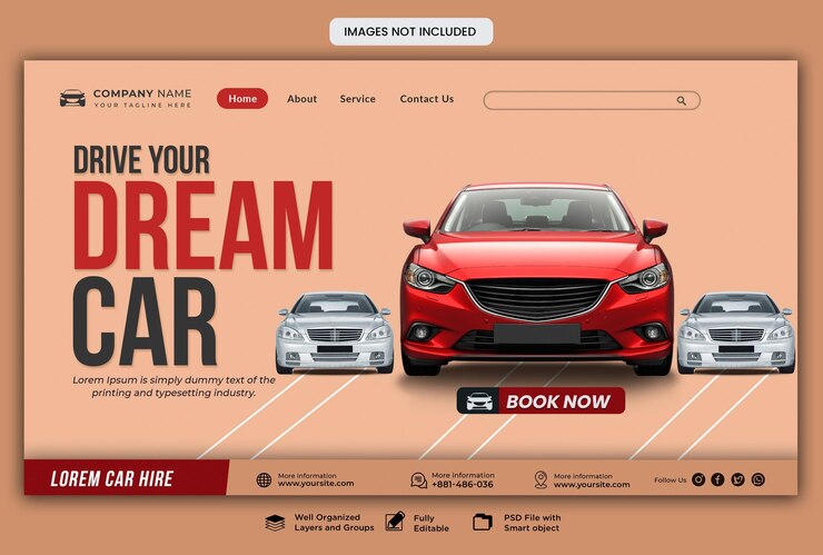 PSD un sitio web para un concesionario de automóviles