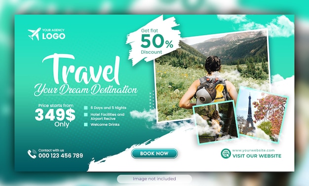 PSD un sitio web para una empresa de viajes.