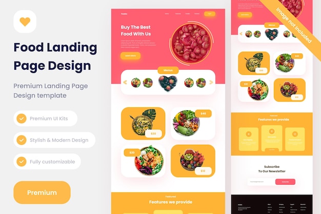 sitio web moderno de plantilla de diseño de página de aterrizaje de frutas