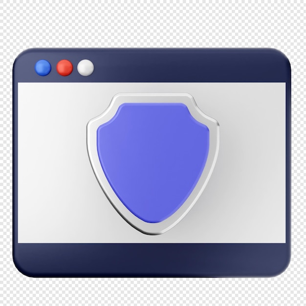 El sitio web de protección de seguridad de escudo 3D página web de Internet