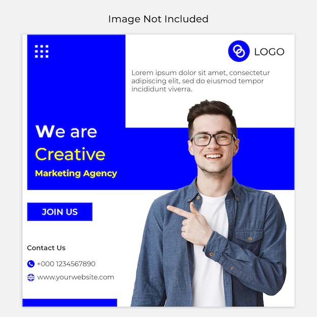 PSD un sitio web que dice 'somos creativos'