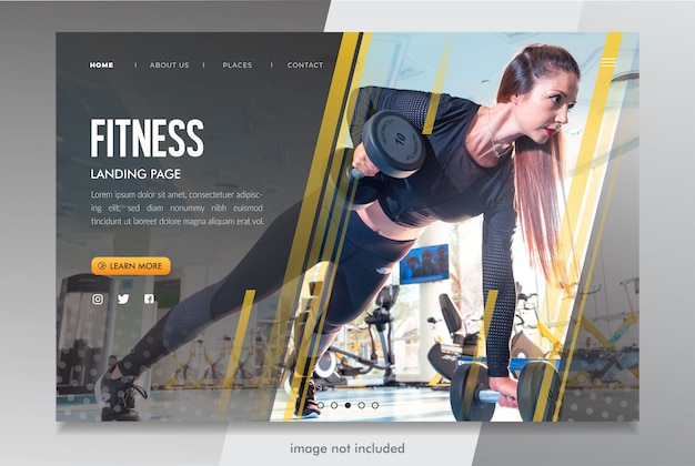 Sito Web fitness landing page mockup psd