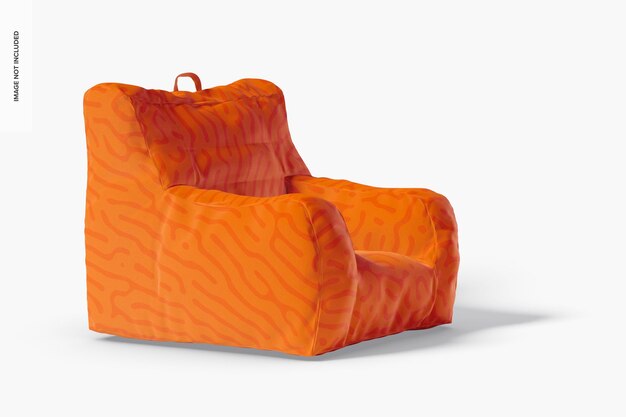 Sitzsack-Modell aus Stoff, linke Ansicht
