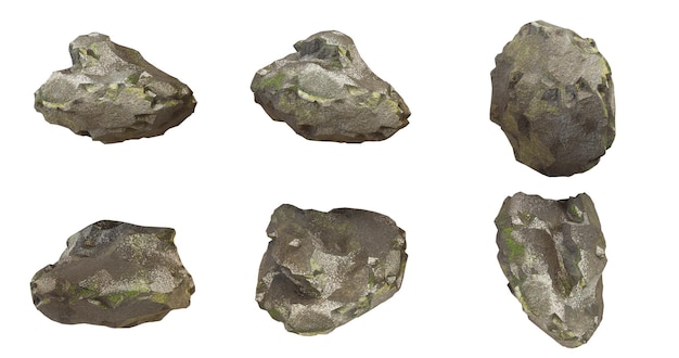 Six diamants bruts sur un fond noir