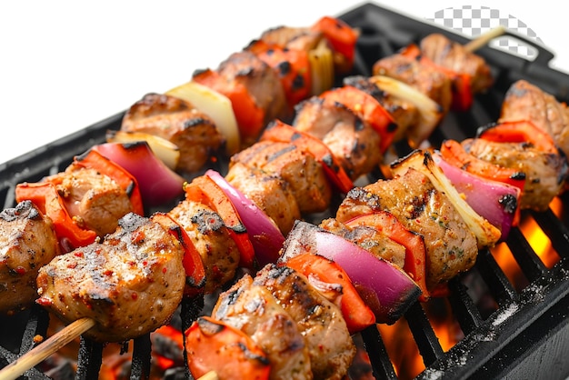 PSD sizzling shashlik tormenta shashlik skewers sizzling en el fondo transparente