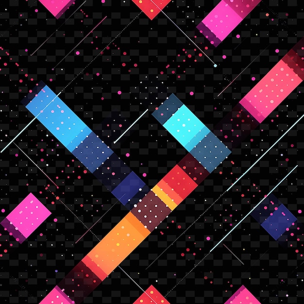 Skandinavischer stil trellises pixel art mit sauberen linien und kreativen texturen y2k neon item designs