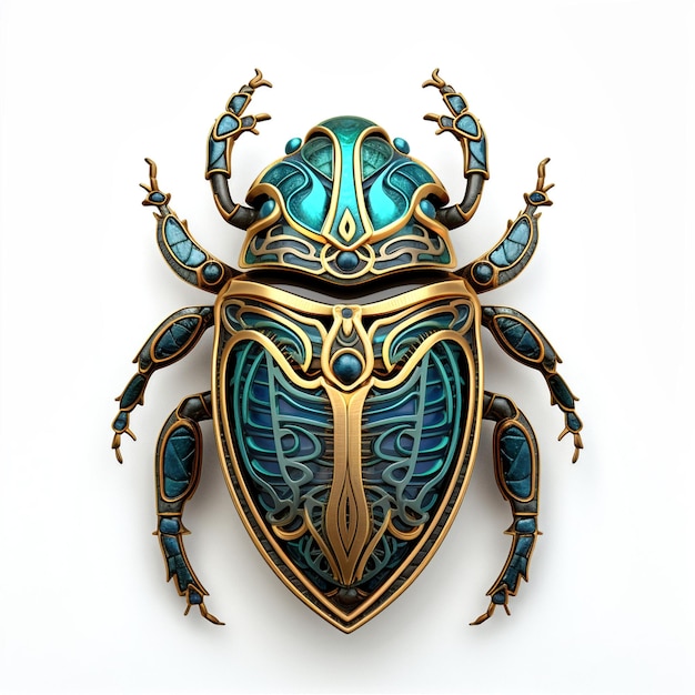 PSD skarabäuskäfer 2d 3d digitale kunst mobile game asset insektendesign jugendstil clipart