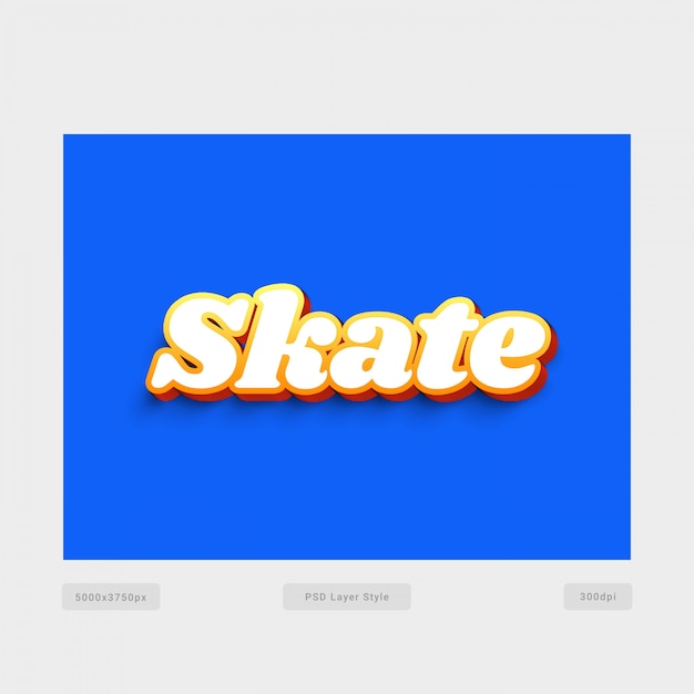 Skate 3d-textstil-effekt