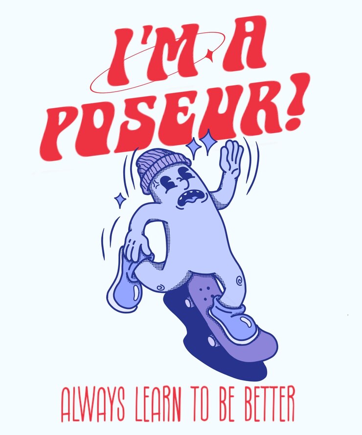 PSD skate illustration de dessins animés toujours essayer de nouvelles choses même th