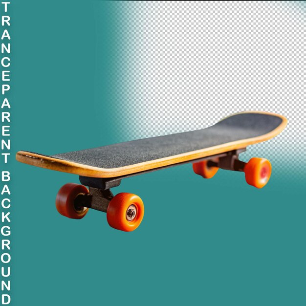 Skateboard aislado renderizado en 3d sobre un fondo transparente
