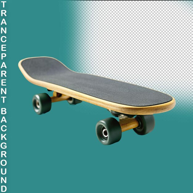 Skateboard aislado renderizado en 3d sobre un fondo transparente