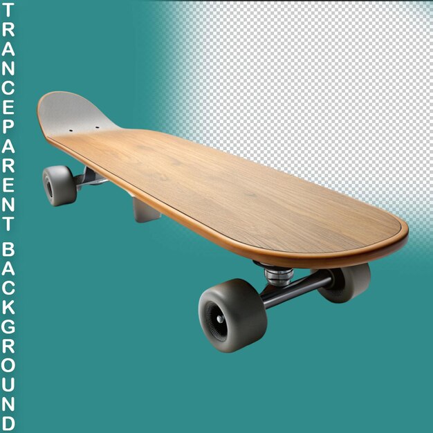 PSD skateboard vintage fait de bois isolé sur un fond transparent